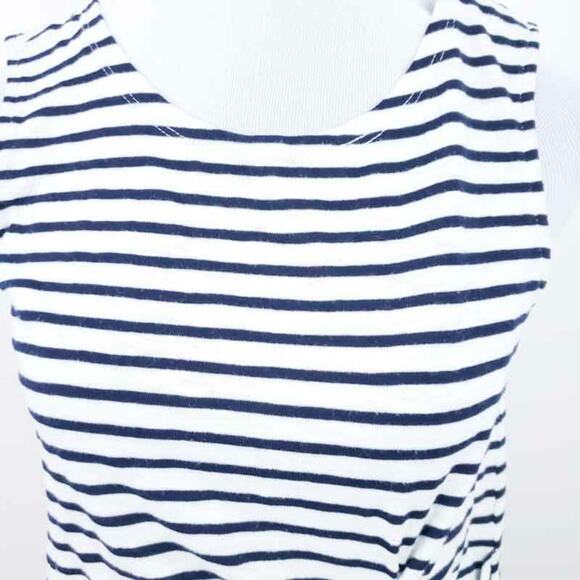 Mello Day Stripe Sleeveless Shirt Tank Black Sz 6 Shirt Ruched Side Casual Work - Picture 5 of 8